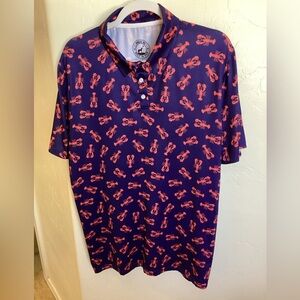 proud 90 golf Is Fun Polo Size L Lobster Geometric Print 
Pit to pit 22”